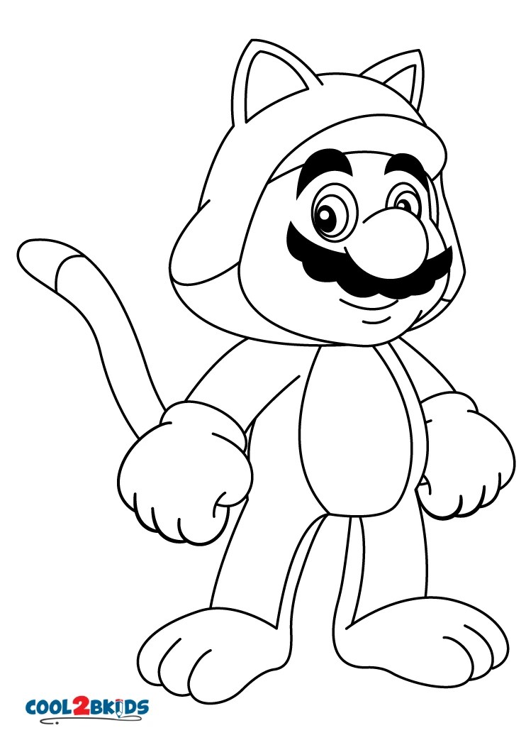 Free printable cat mario coloring pages for kids, 41% off
