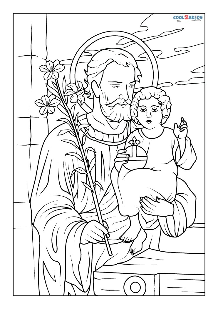 Free printable saint joseph coloring pages for kids