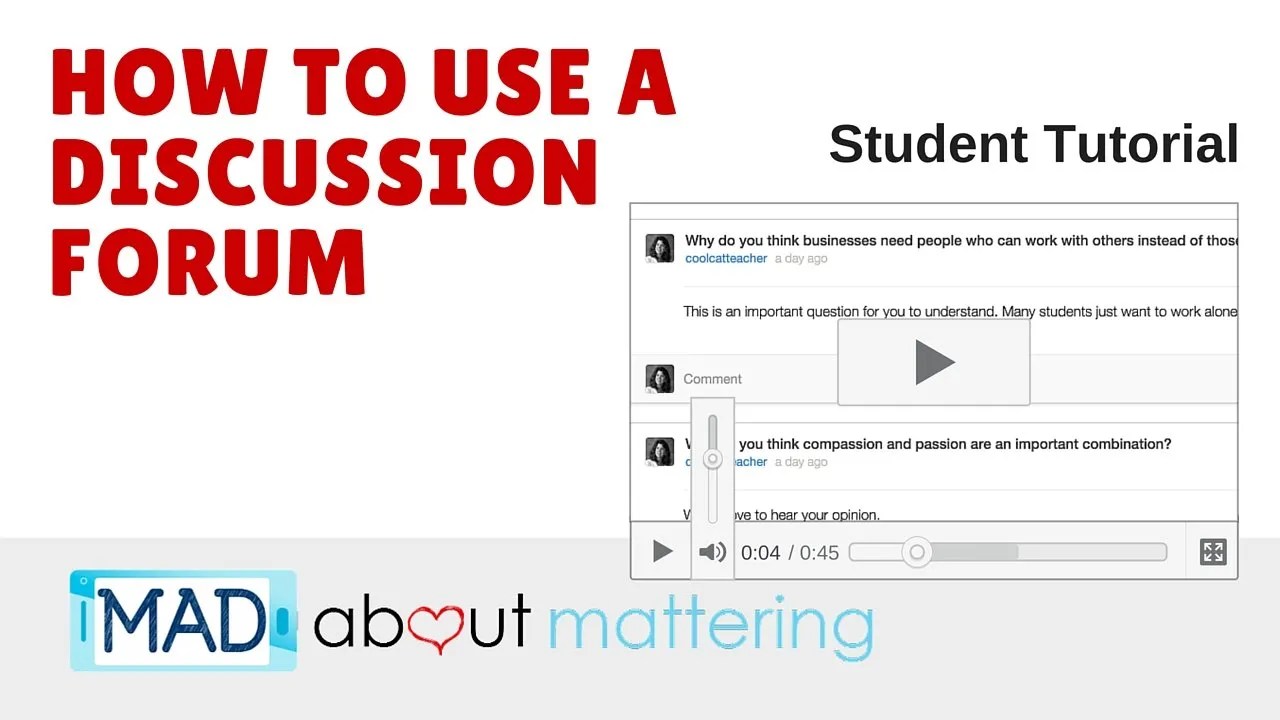 How to Teach Students Discussion Forums