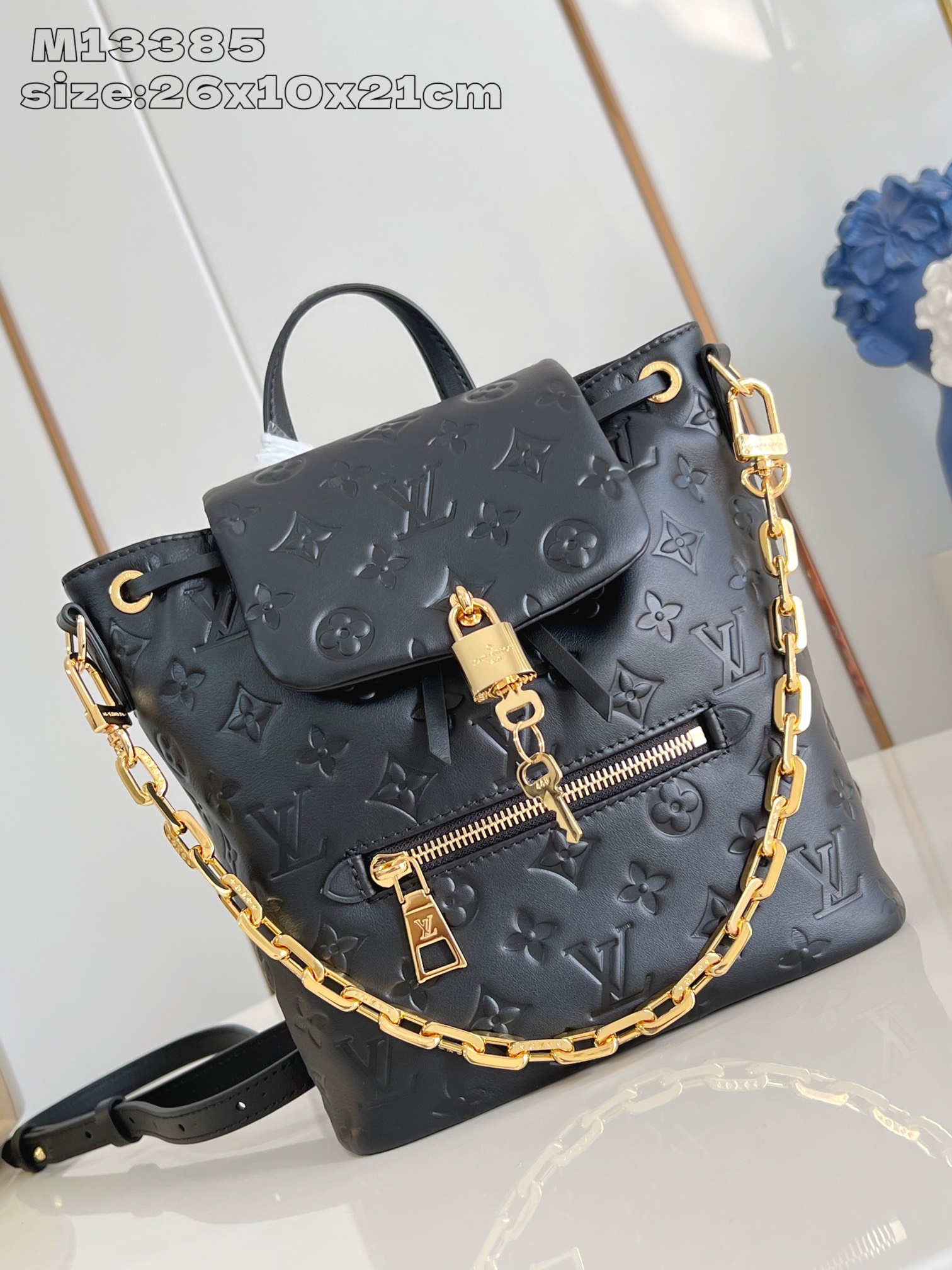 Top original single [exclusive real shot M13385 black] Coussin Backpack