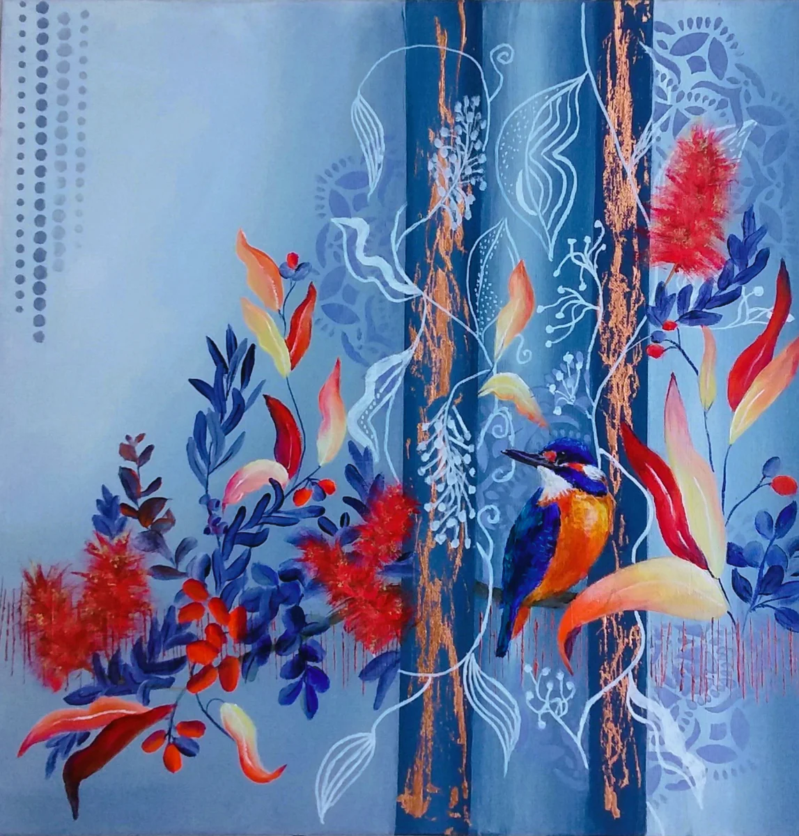 Native Garden with  Azure Kingfisher