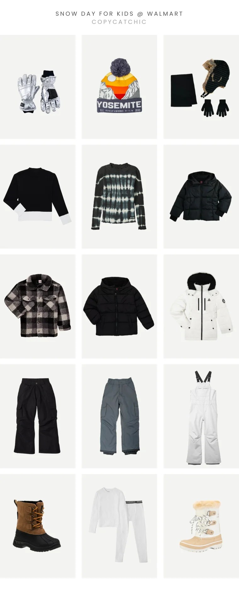Snow clothes and winter wear from Walmart copycatchic picks