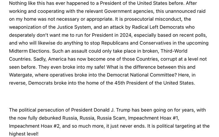 Former President Trump: FBI raided Mar-a-Lago home Former President Trump: FBI raided Mar-a-Lago home