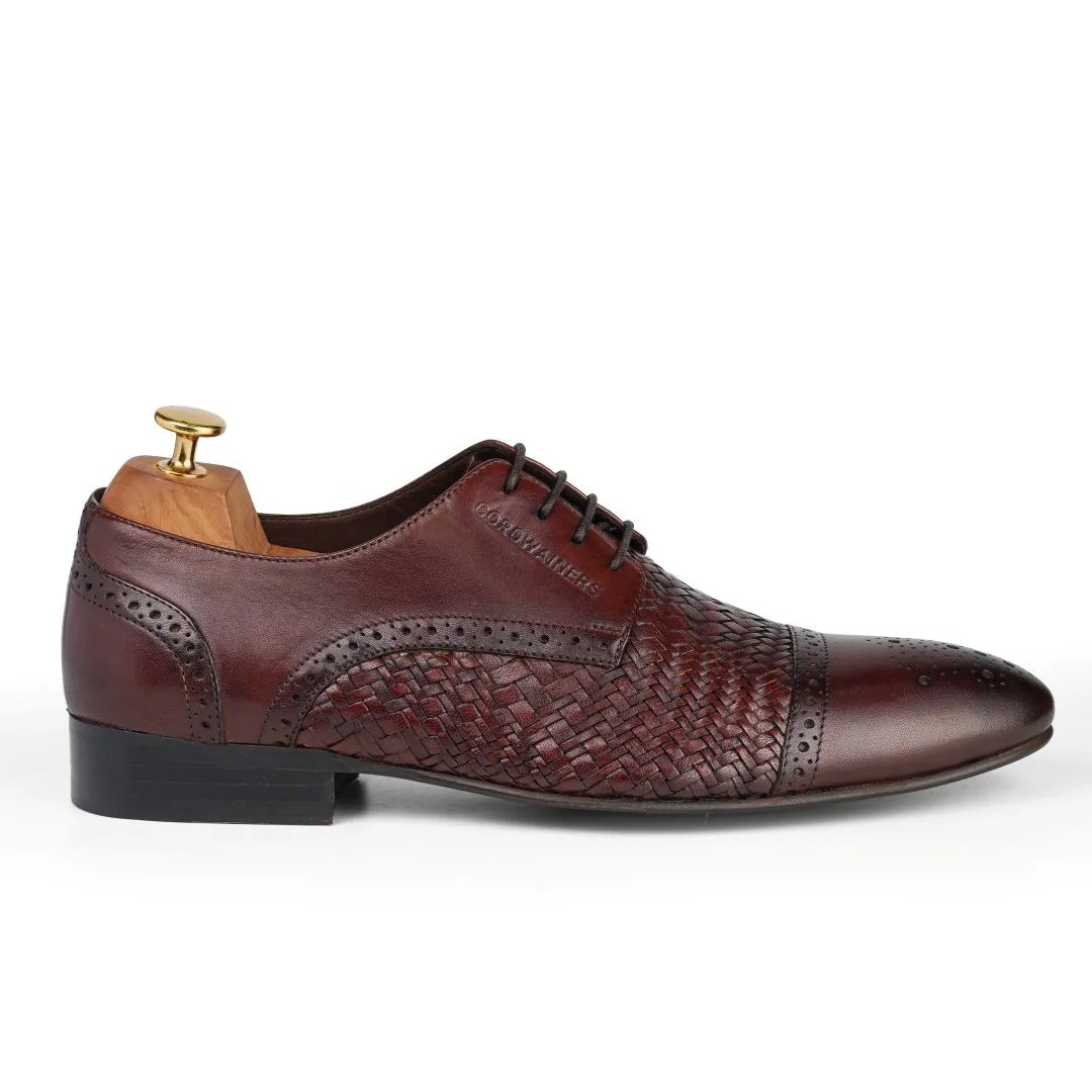 Mont premium brown leather derby shoes