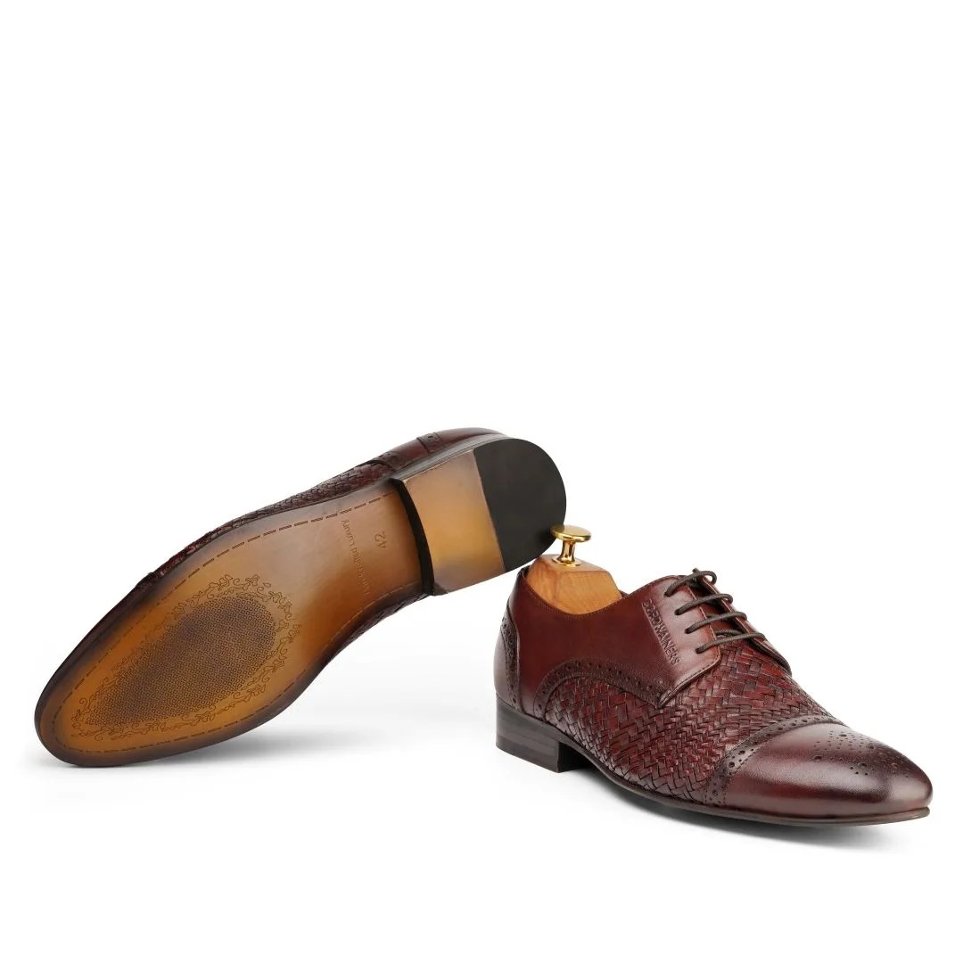 Mont premium brown leather derby shoes