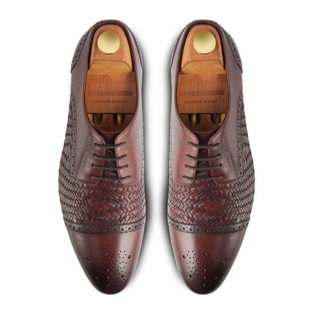 Mont premium brown leather derby shoes