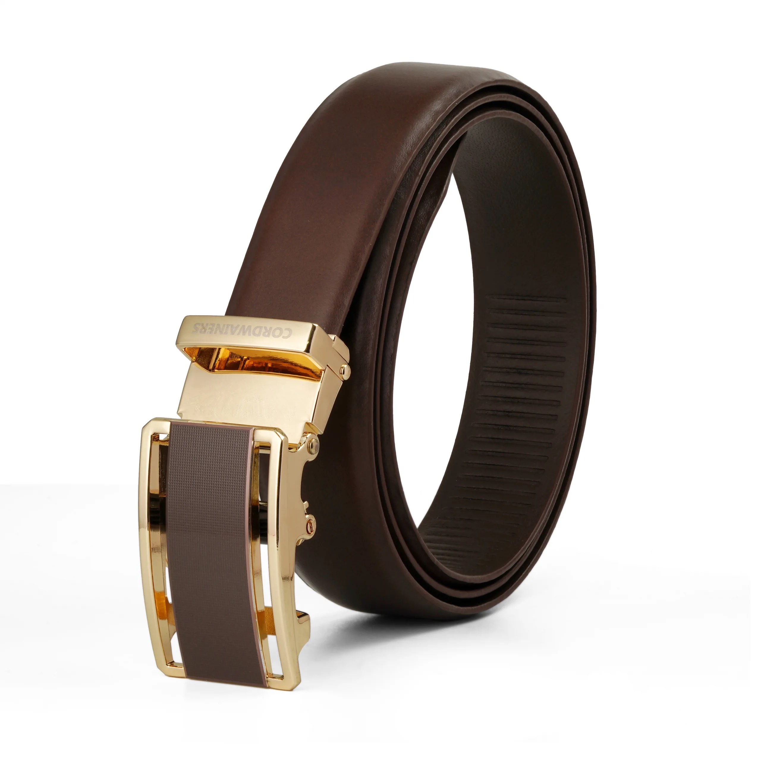 Tore brown leather belt