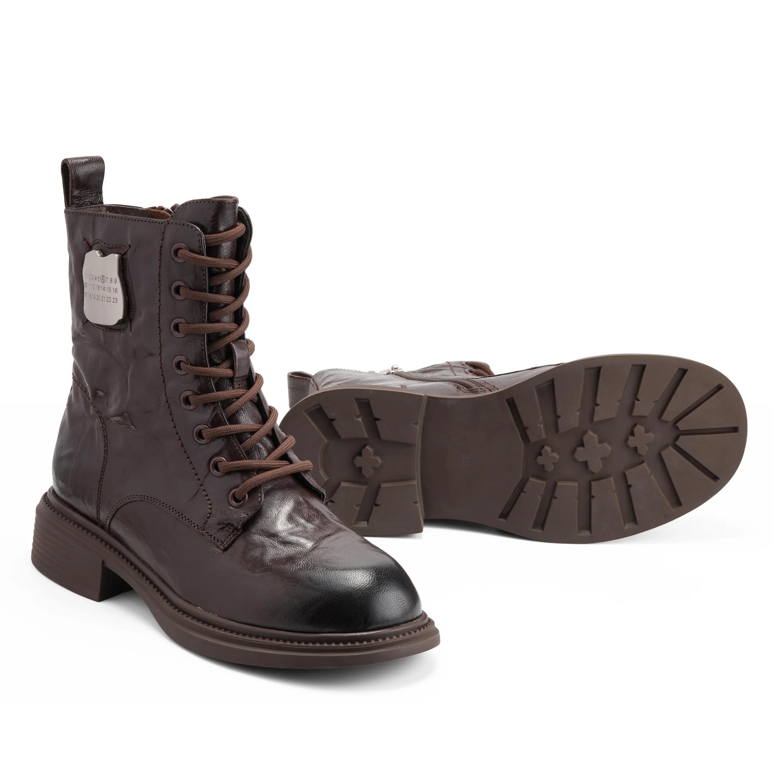 tess Coffee zipper boots