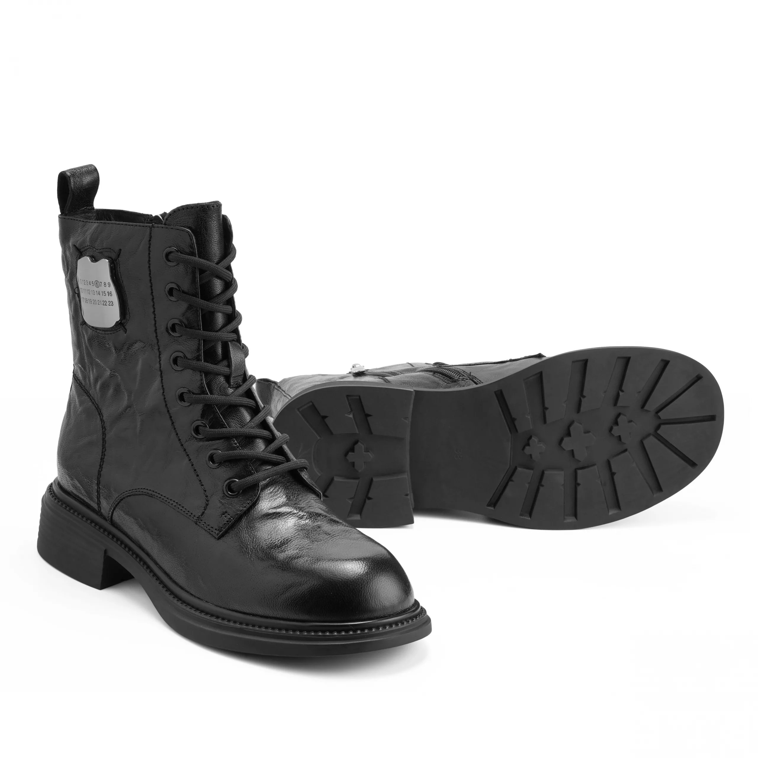 Tess Noir black zipper boots