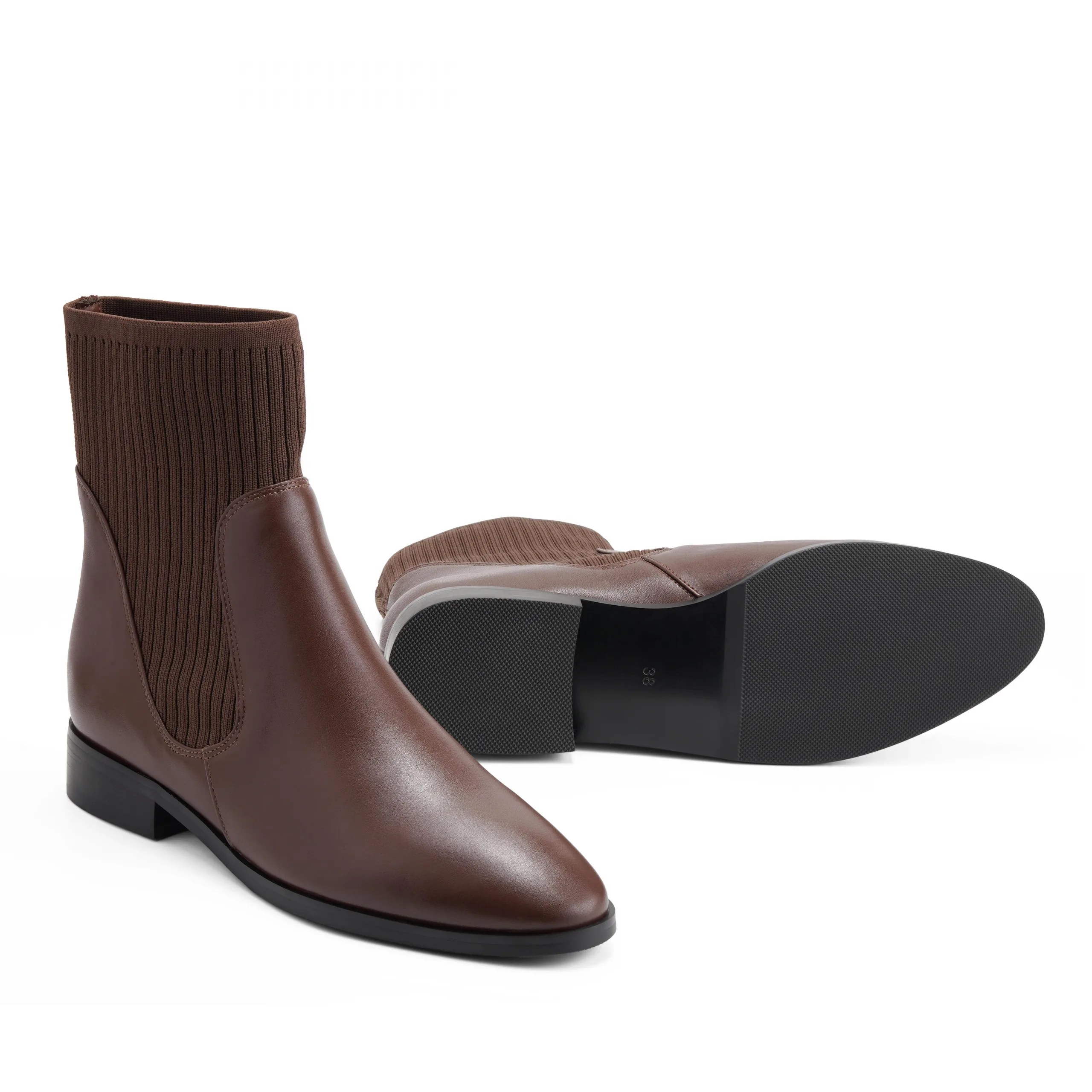 Lane Brun coffee leather Chelsea boots