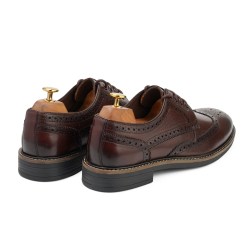 Caro brown leather derby brogue shoes