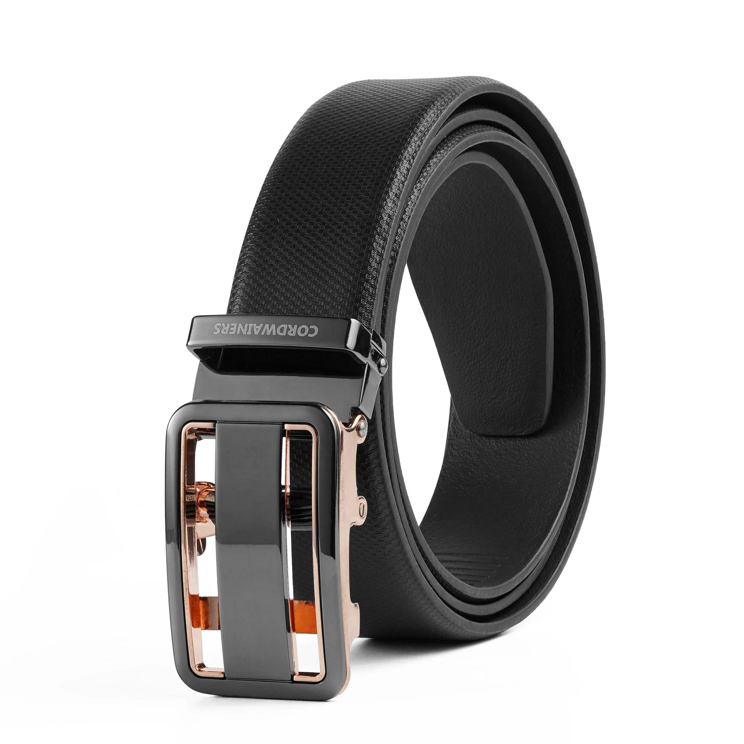 Aura genuine leather black belt