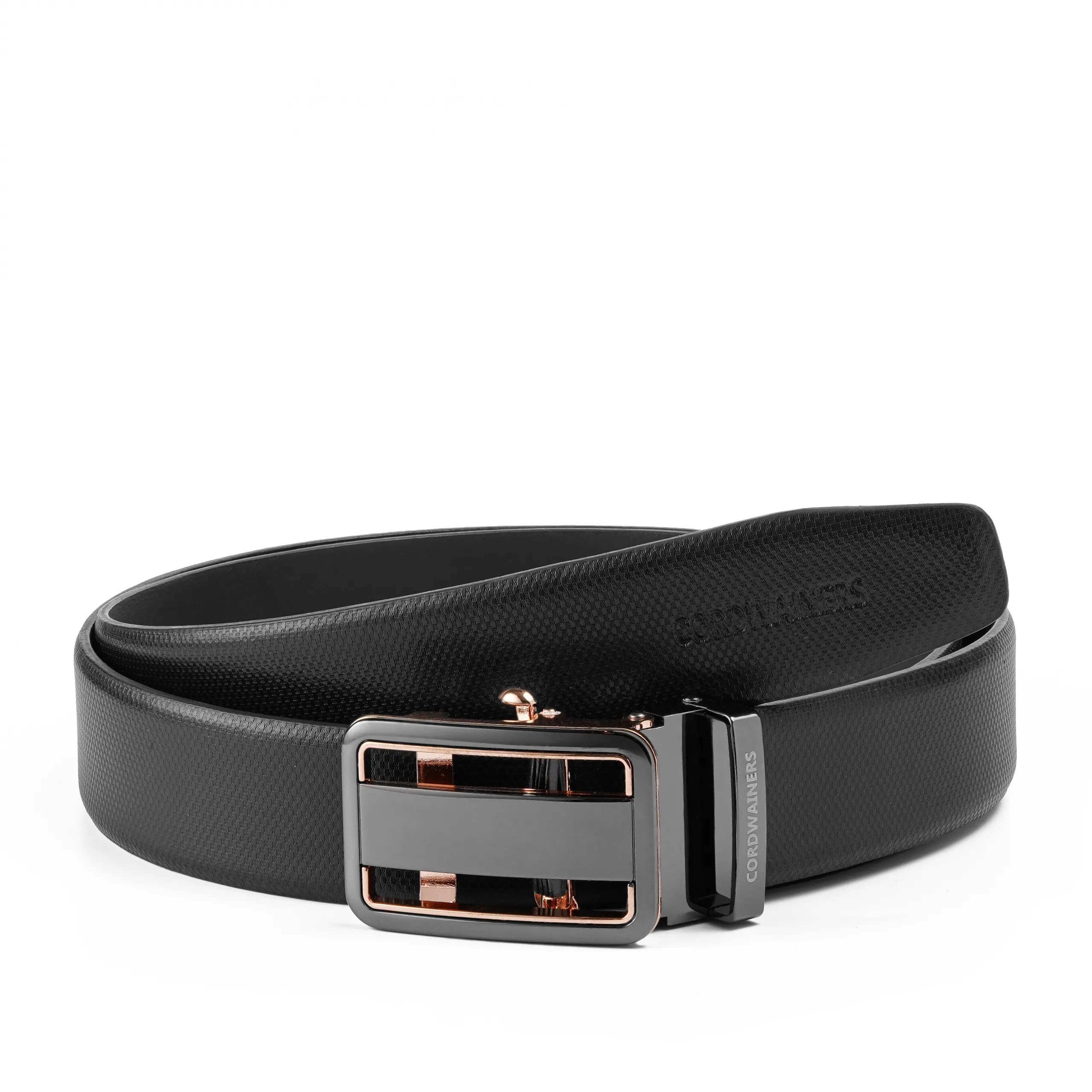 Aura genuine leather black belt