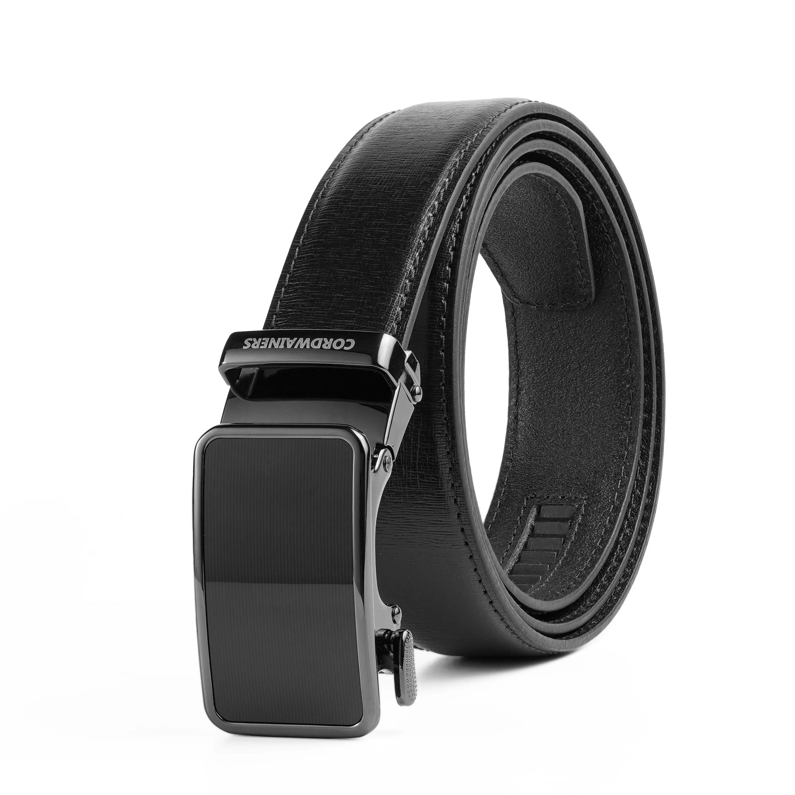 premium black leather belt