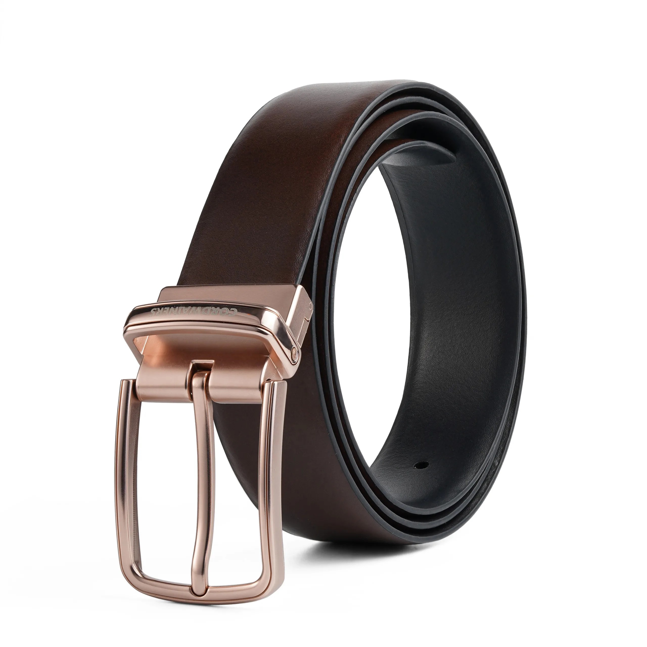 Morvi premium leather reversible belt
