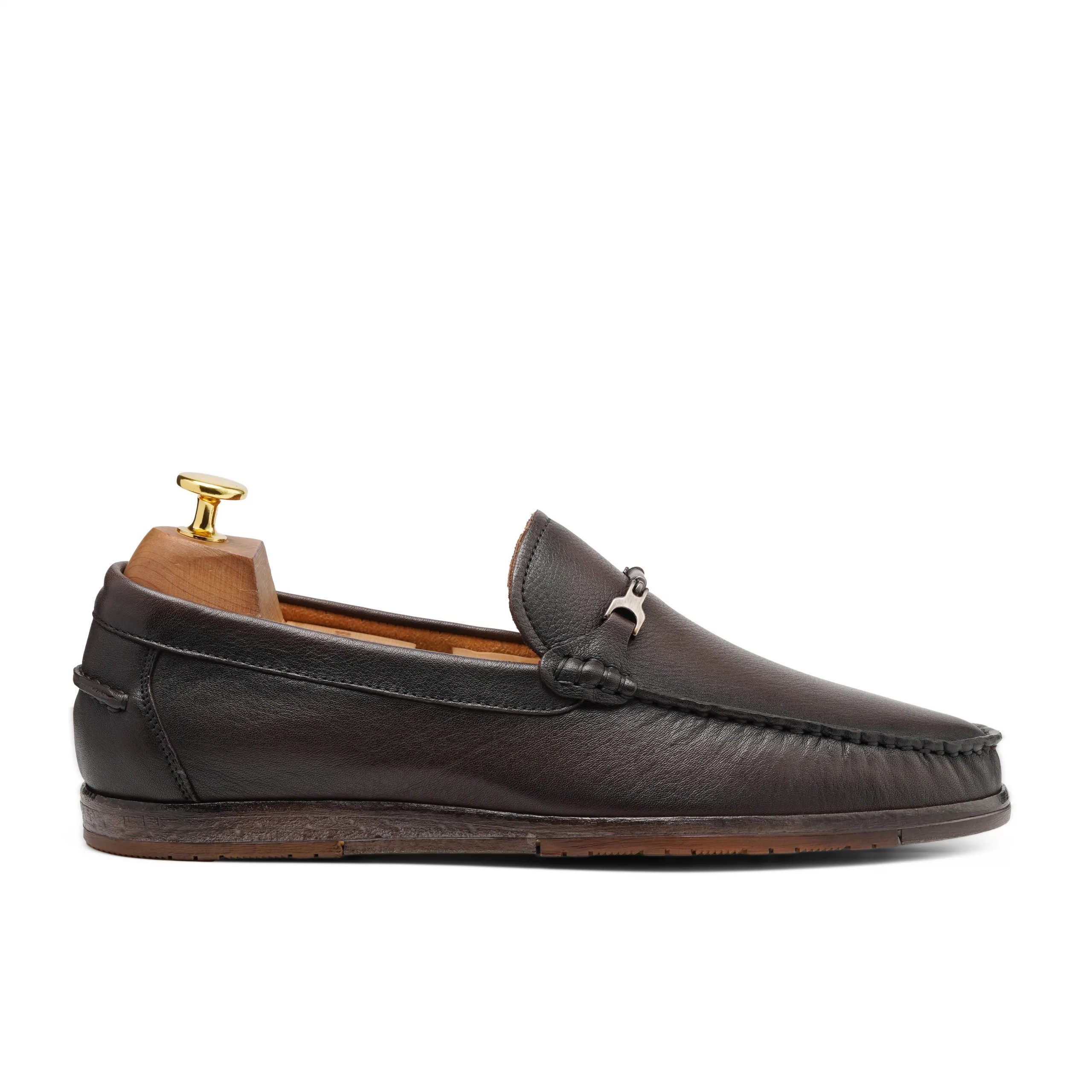 sam-roan coffee leather semi-formal shoes