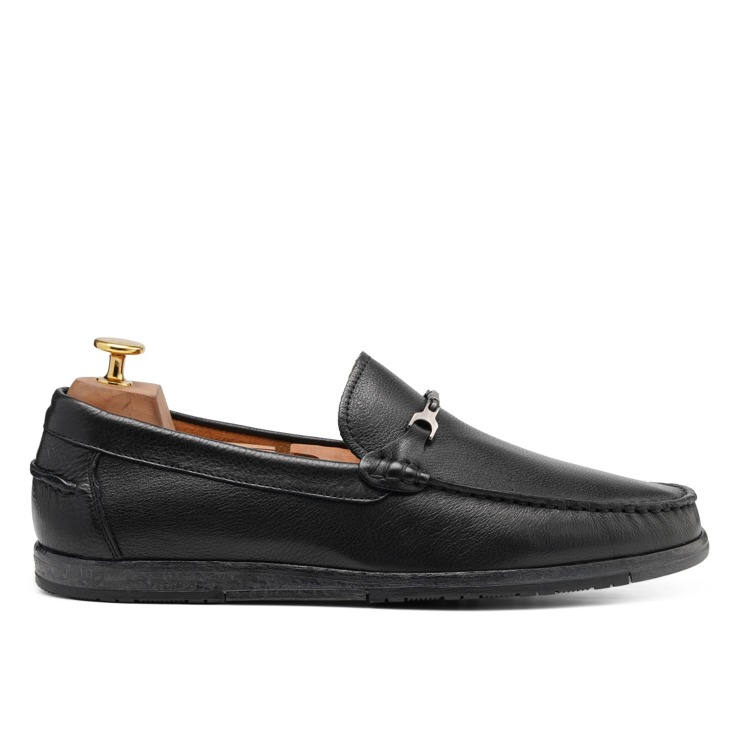 sam Black leather semi-formal shoes