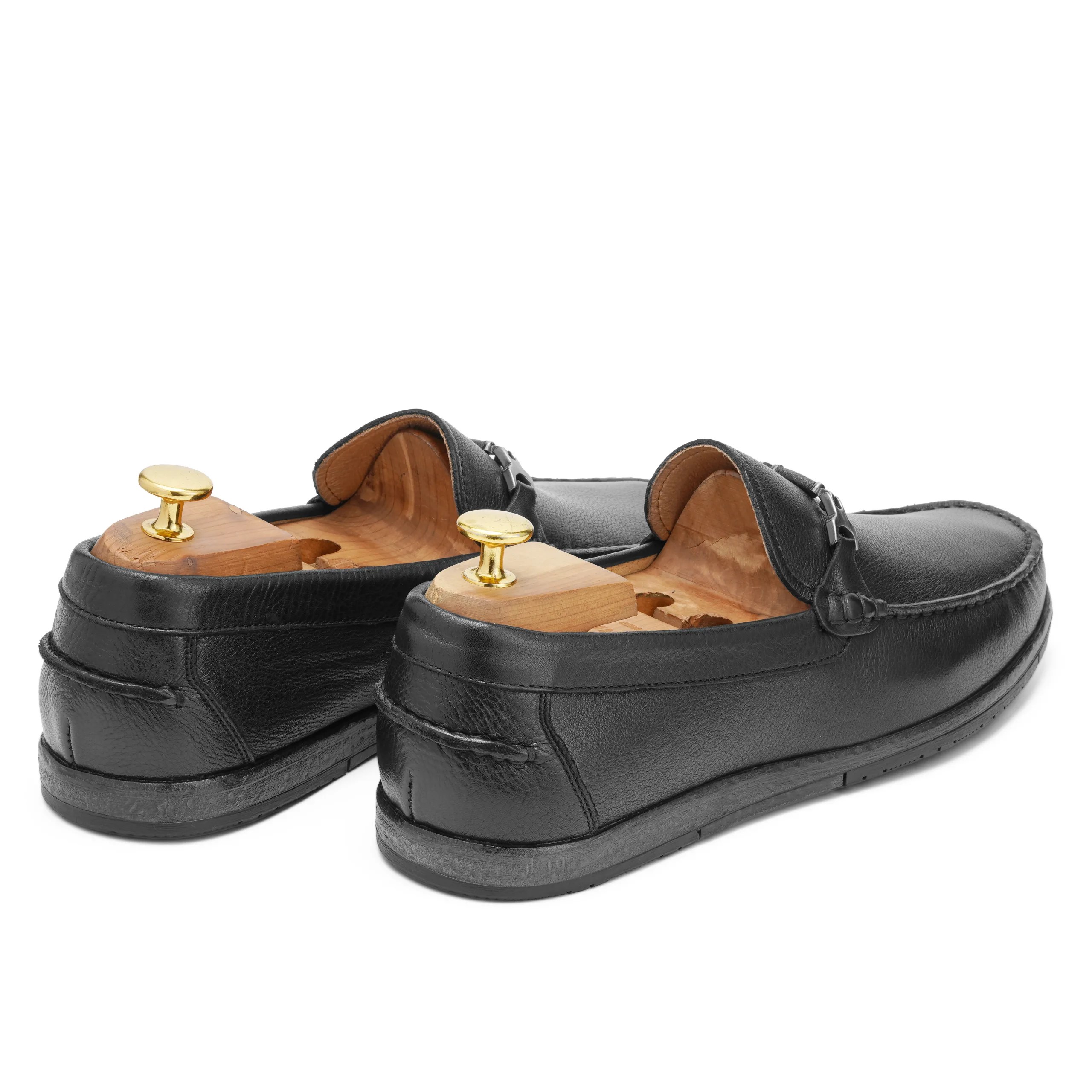 sam Black leather semi-formal shoes