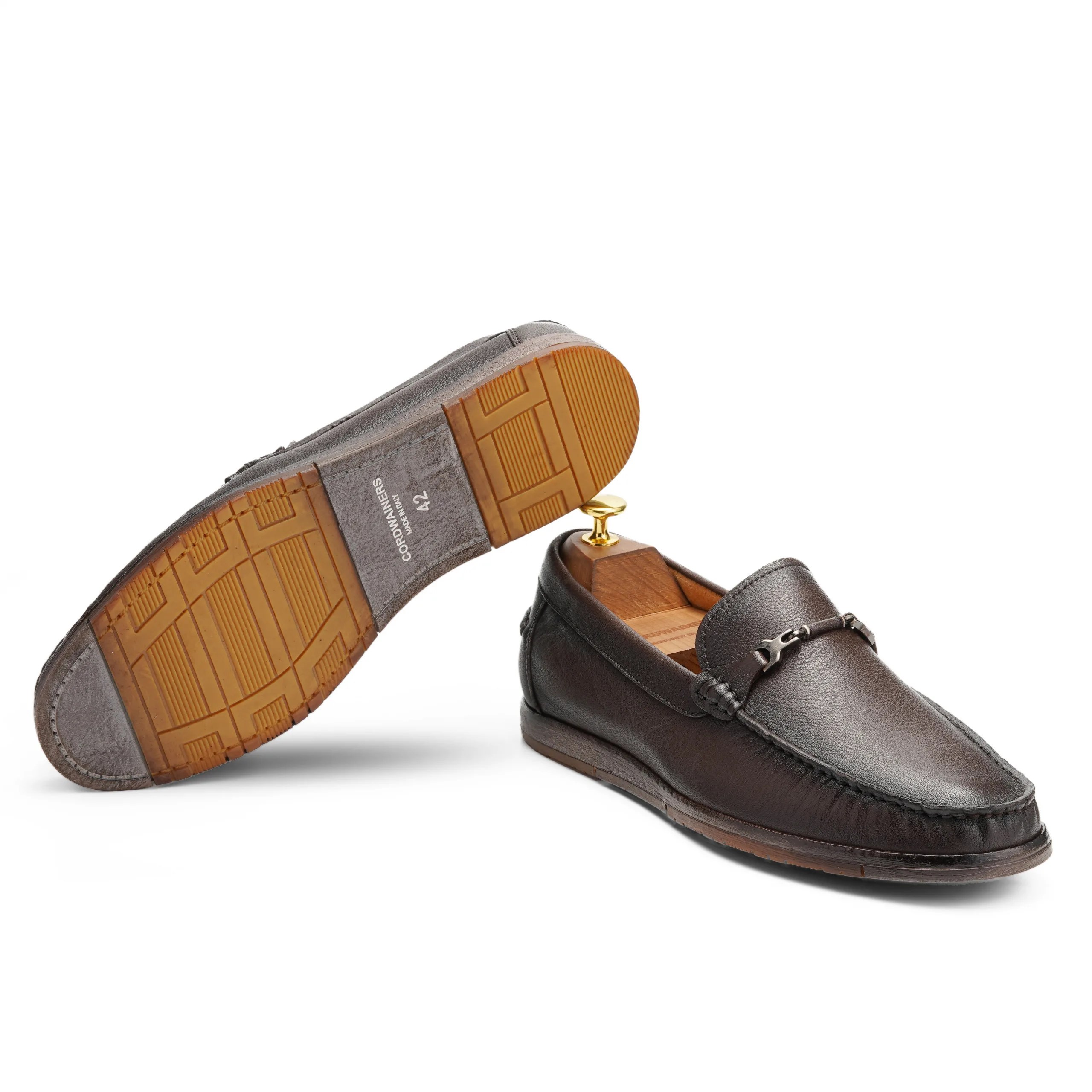 sam-roan coffee leather semi-formal shoes