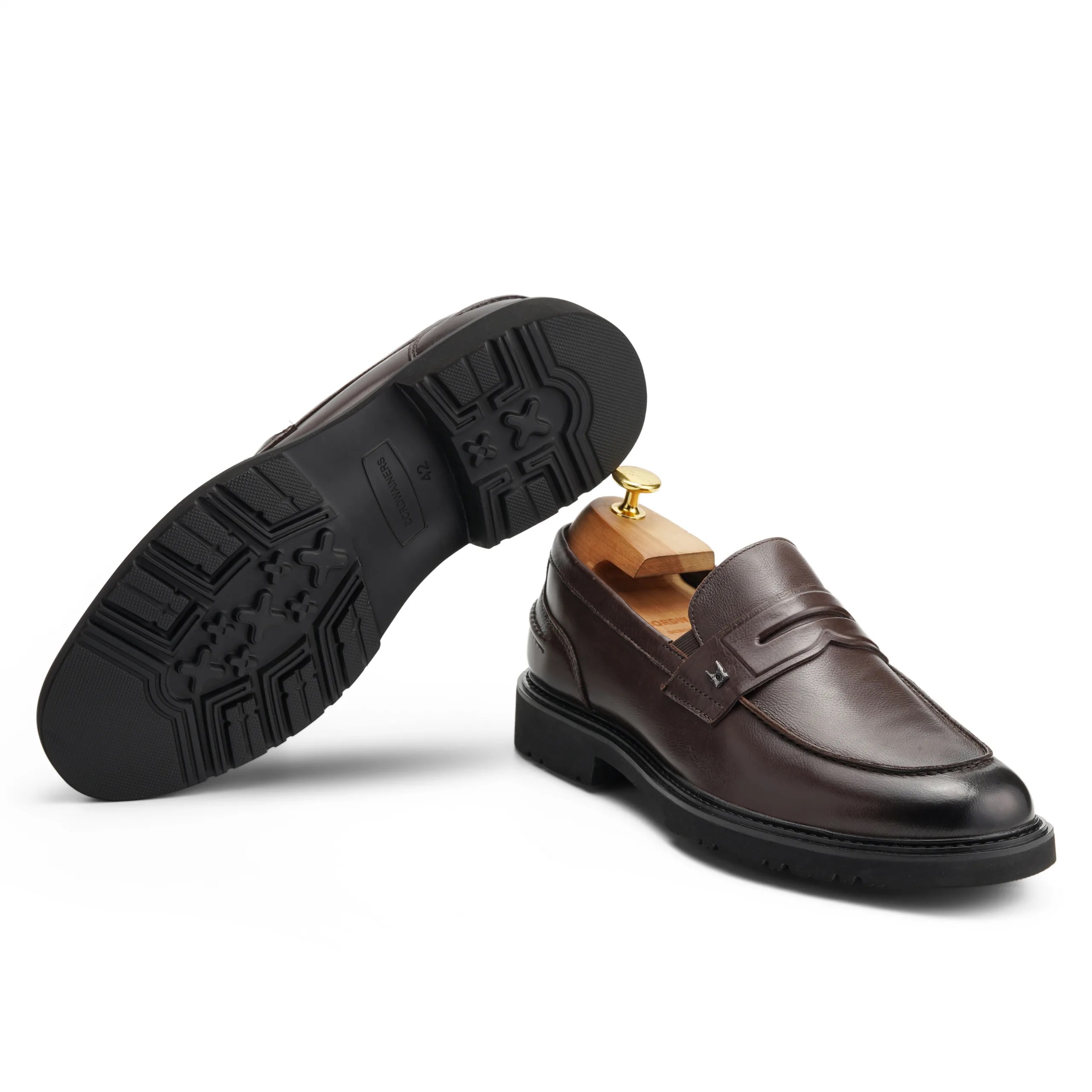Ebon Bark coffee-colored calf leather shoes
