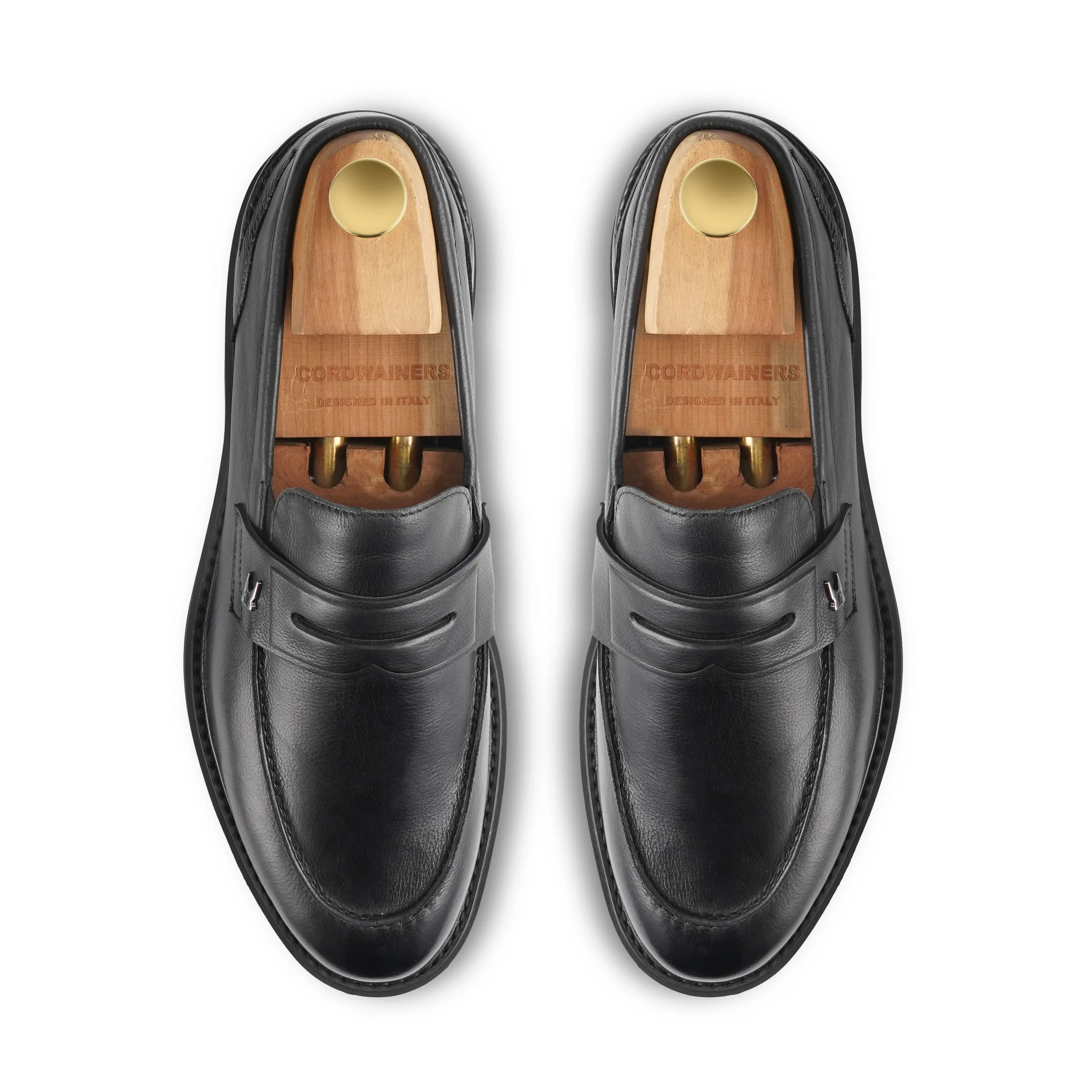 Ebon Black-colored calf leather shoes