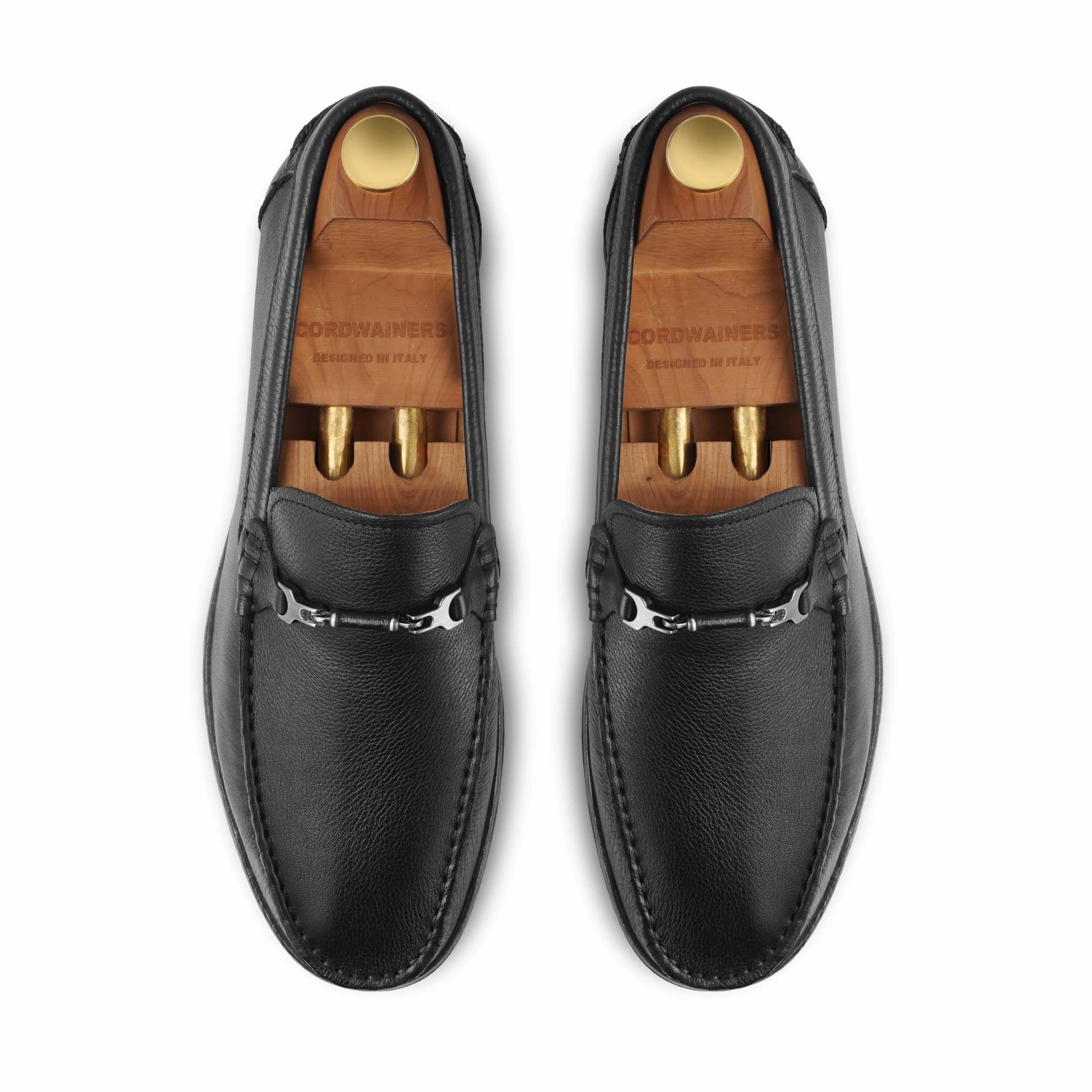 sam Black leather semi-formal shoes