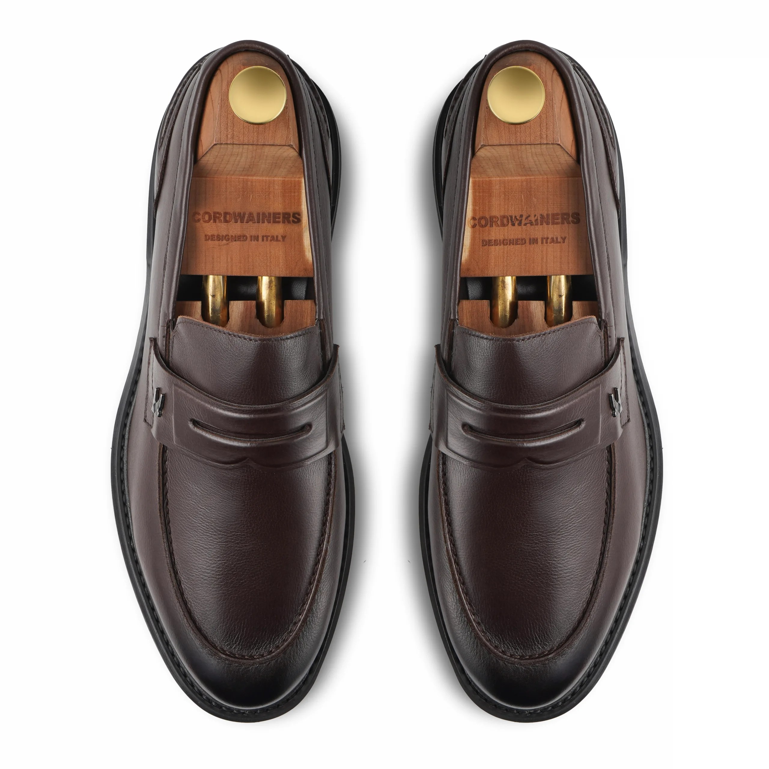 Ebon Bark coffee-colored calf leather shoes