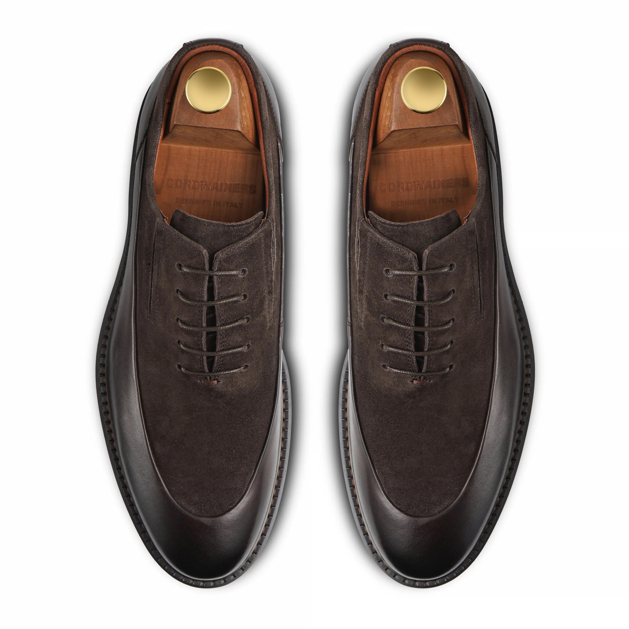 coffee semi-formal lace-up shoes