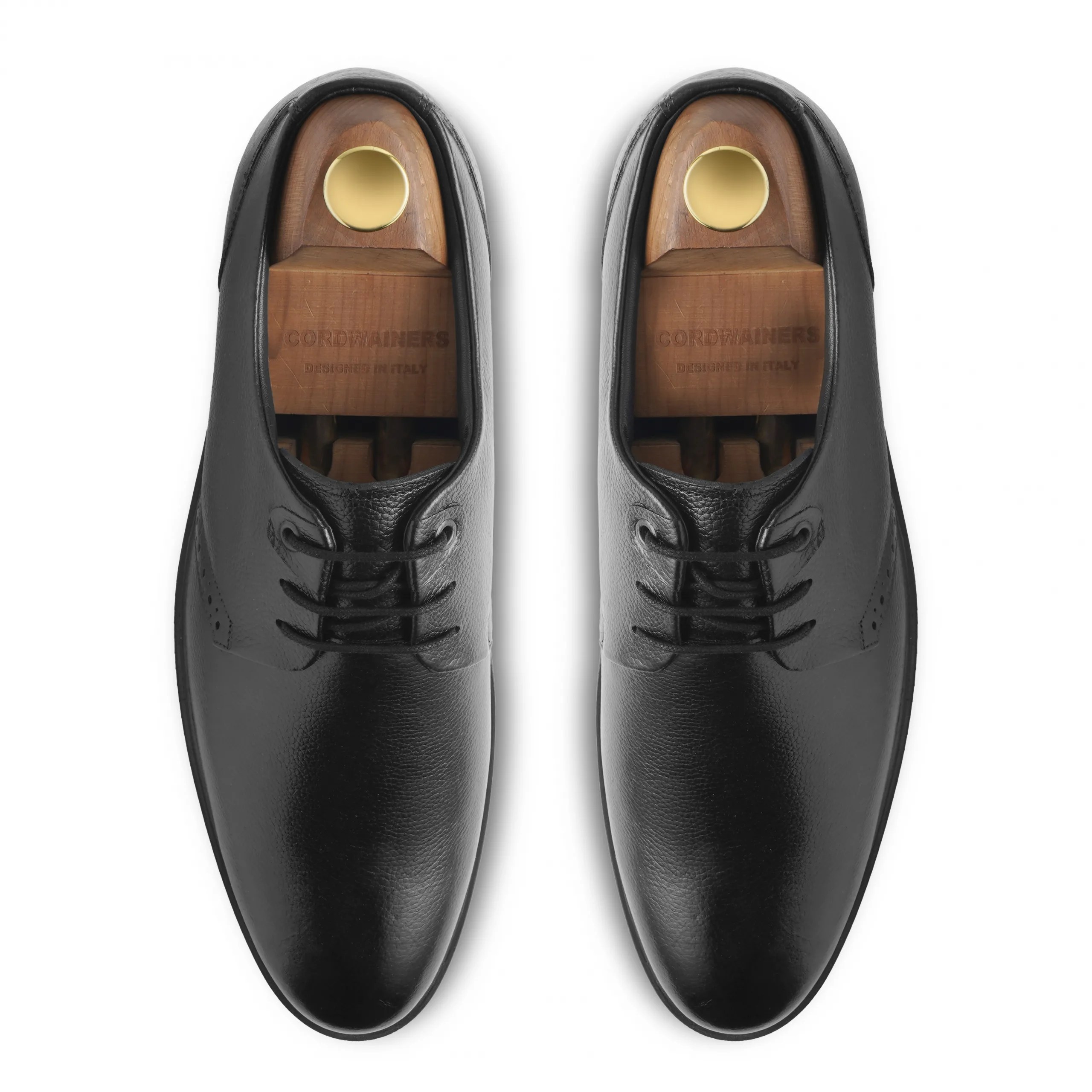 Walter leather black derby formal shoes