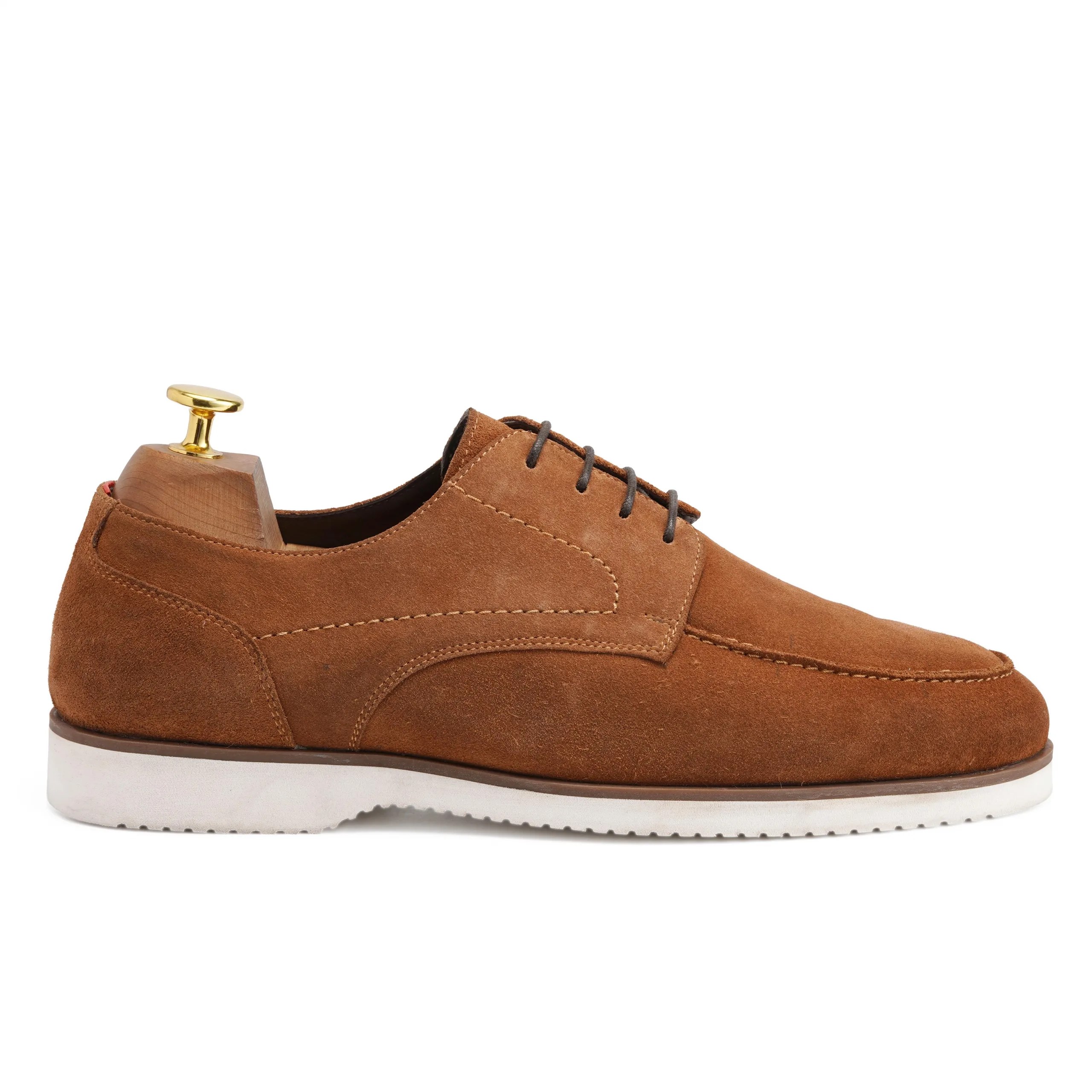 lett Brun Tan suede leather derby shoes