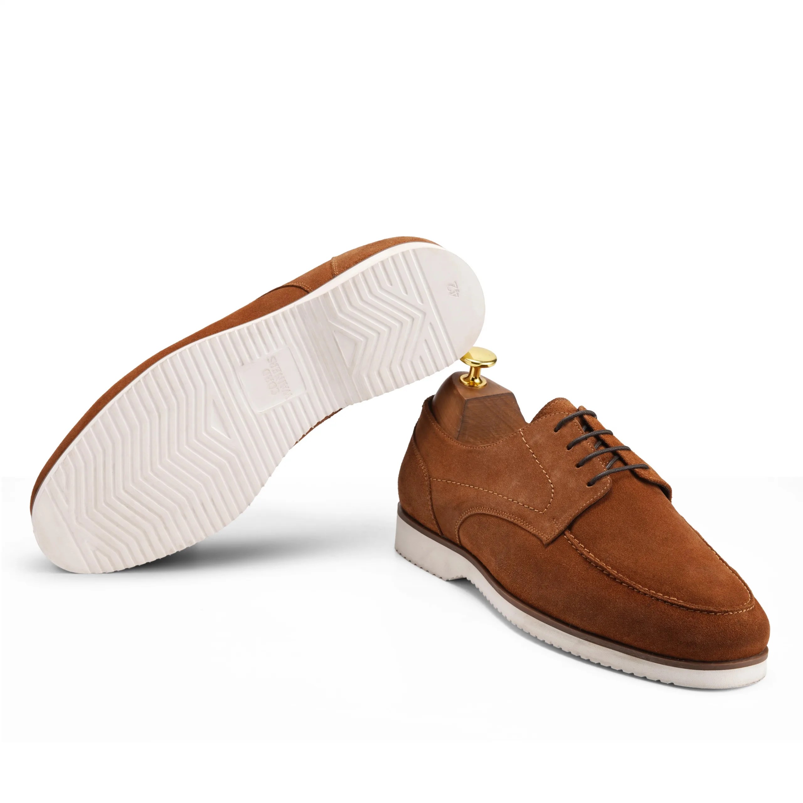 lett Brun Tan suede leather derby shoes