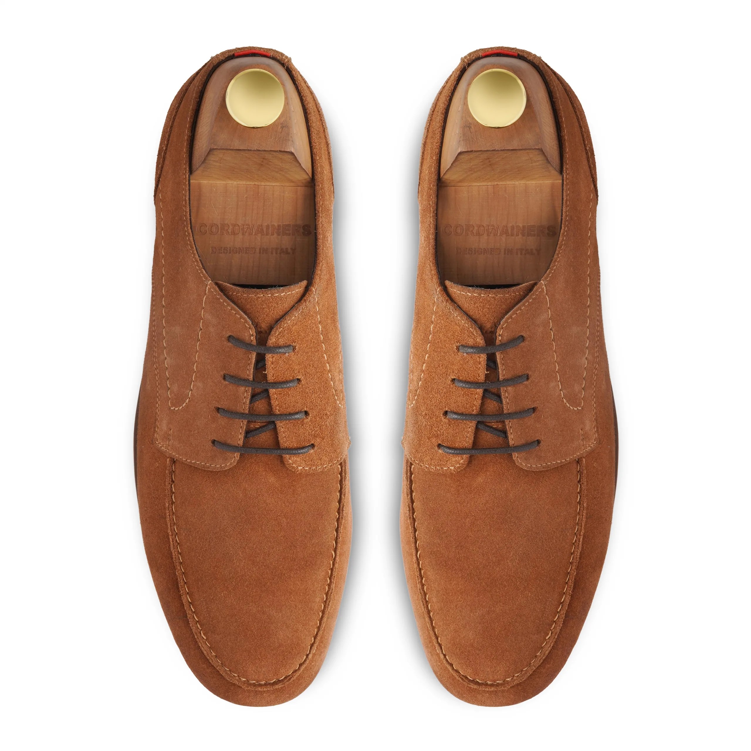 lett Brun Tan suede leather derby shoes