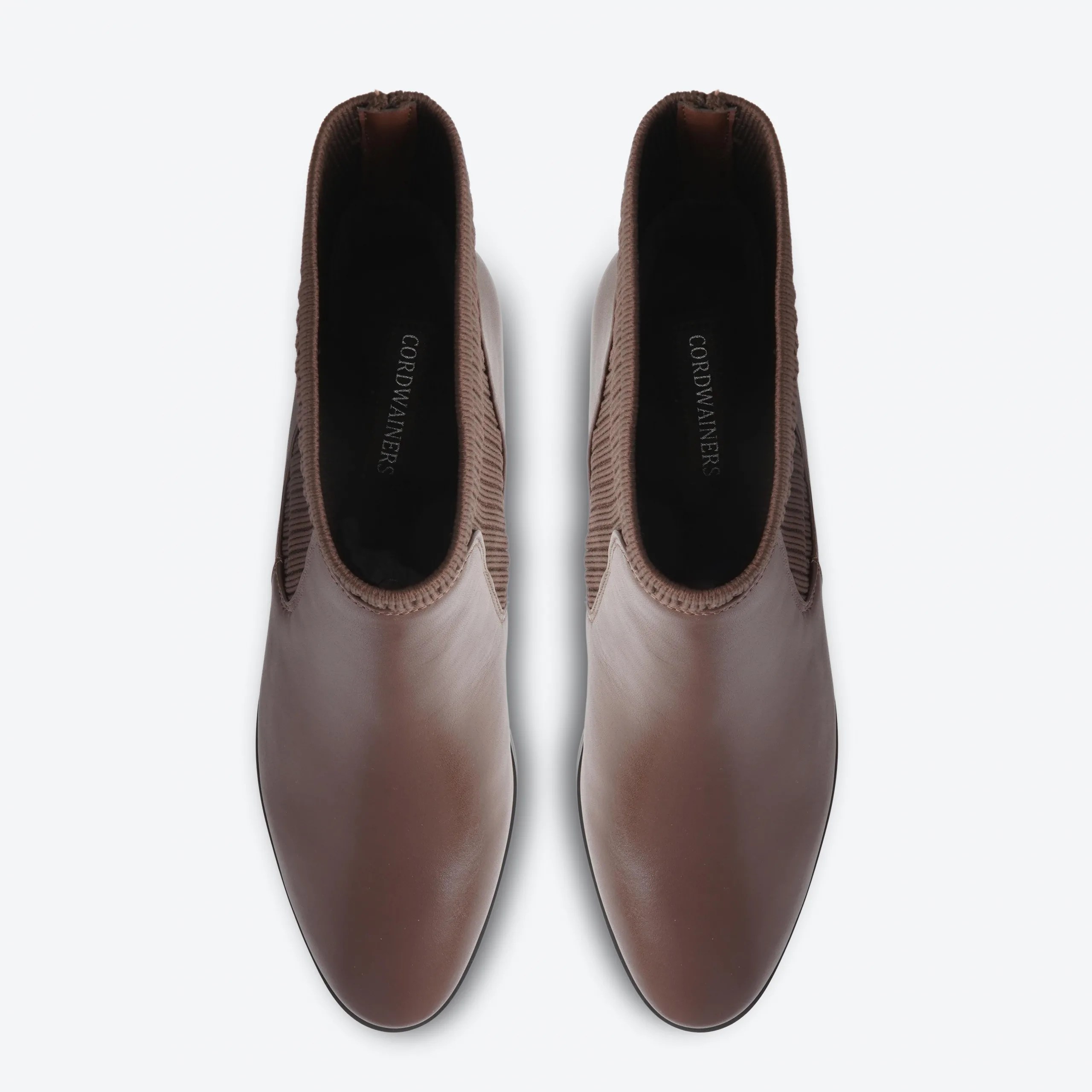 Lane Brun coffee leather Chelsea boots