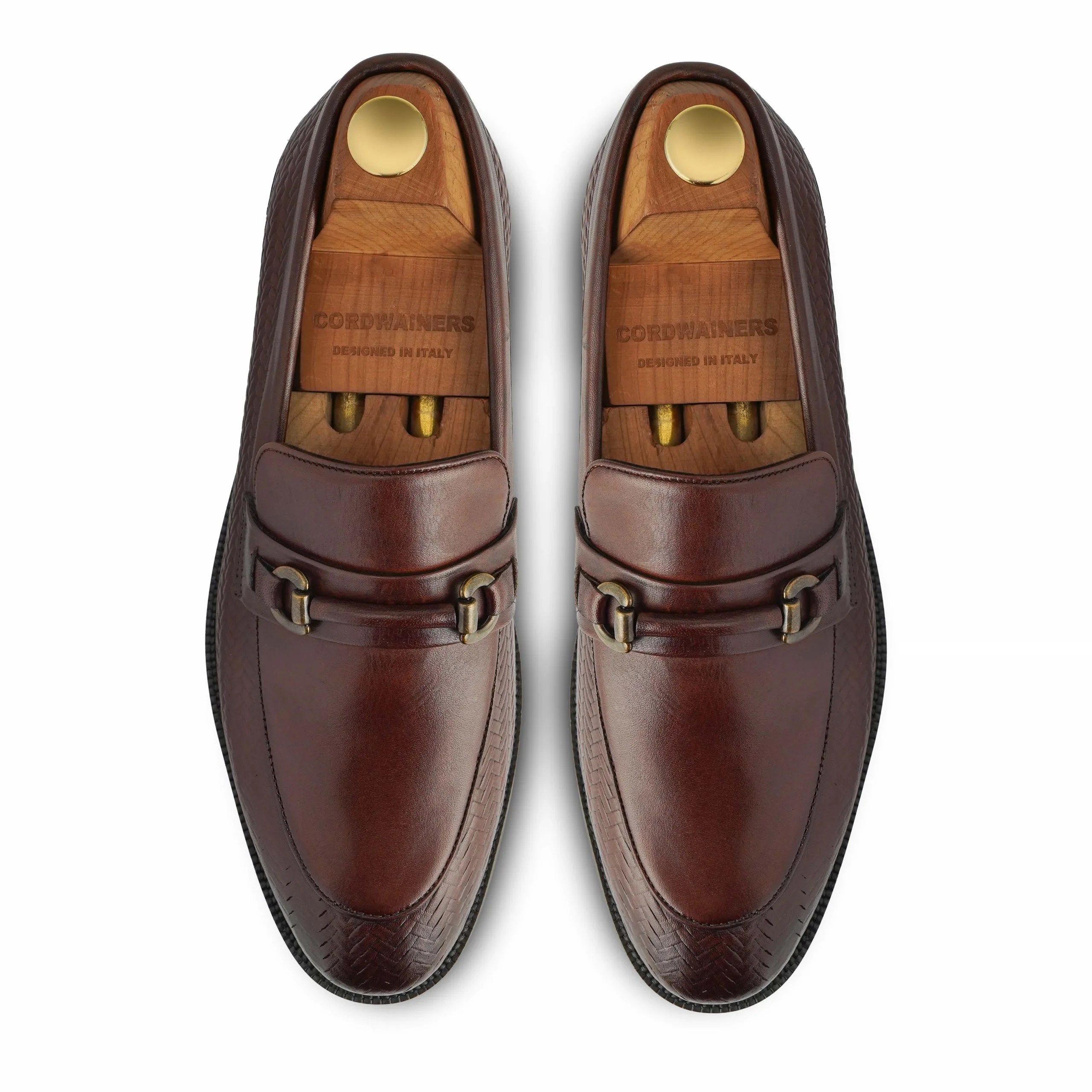 Verno brown leather slip-on shoes