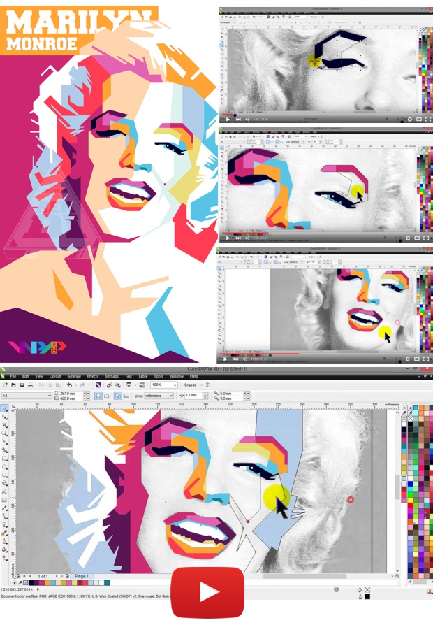 Puede ser lowpoly o wpap (wedhas pop art portrait) son tecnicas . COREL-TUTORIALES | Crea arte de estilo WPAP con CorelDRAW |CORELCLUB