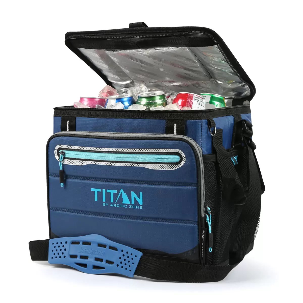 Titan Deep Freeze 40 Can Collapsible Cooler in Blue coshos.co.uk