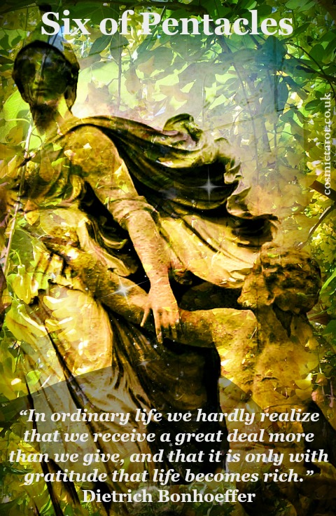 six of pentacles tarot of quotes