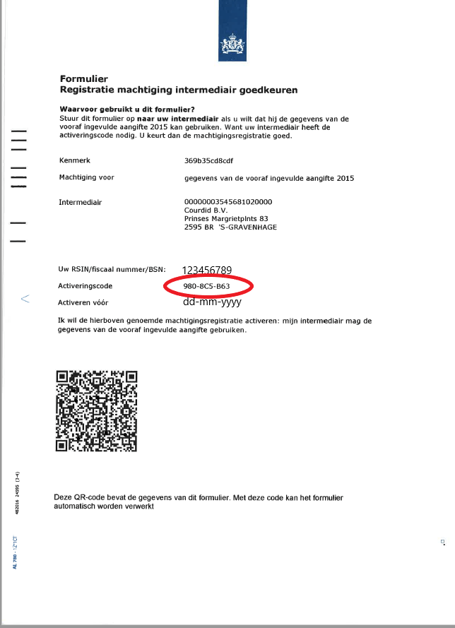 Machtiging voorbeeld