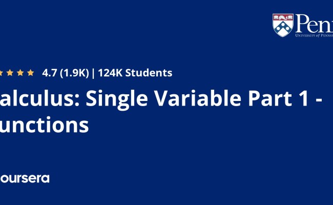 Calculus: Single Variable Part 1 - Functions - Coursya