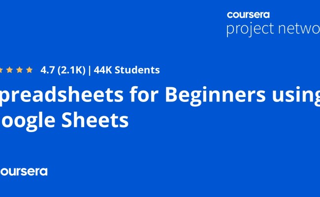 Spreadsheets For Beginners Using Google Sheets - Coursya
