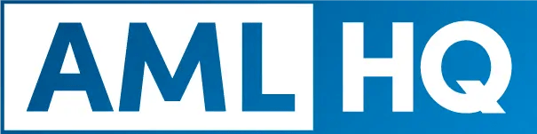 the logo of The Practising Accountants' Update sponsor AML HQ - a horizontal rectangle split in two parts, with AML in blue font on white background and HQ on blue background with white font