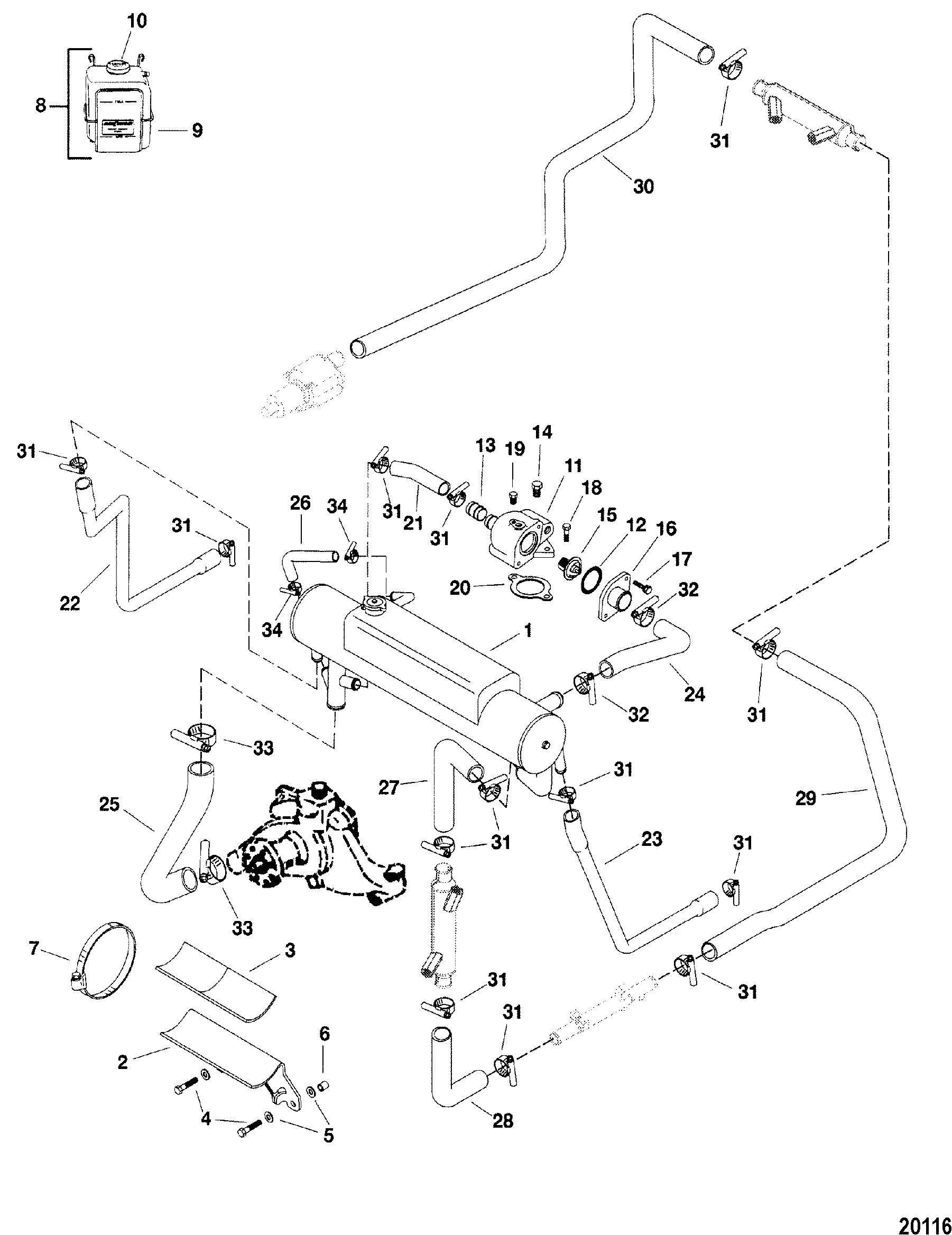 Sk 4821 Mercruiser Fresh Water Cooling Kit Seakamp Engineering 