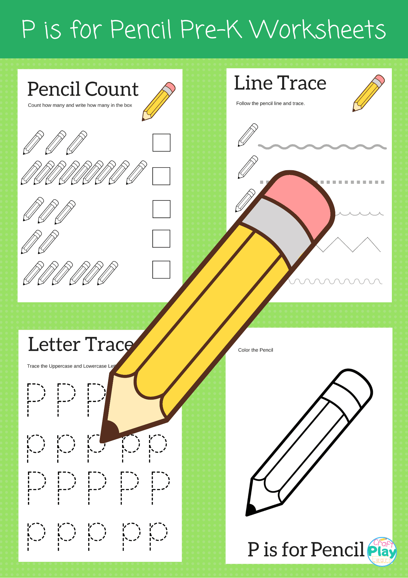 letter p worksheets for preschool kids craft play learn