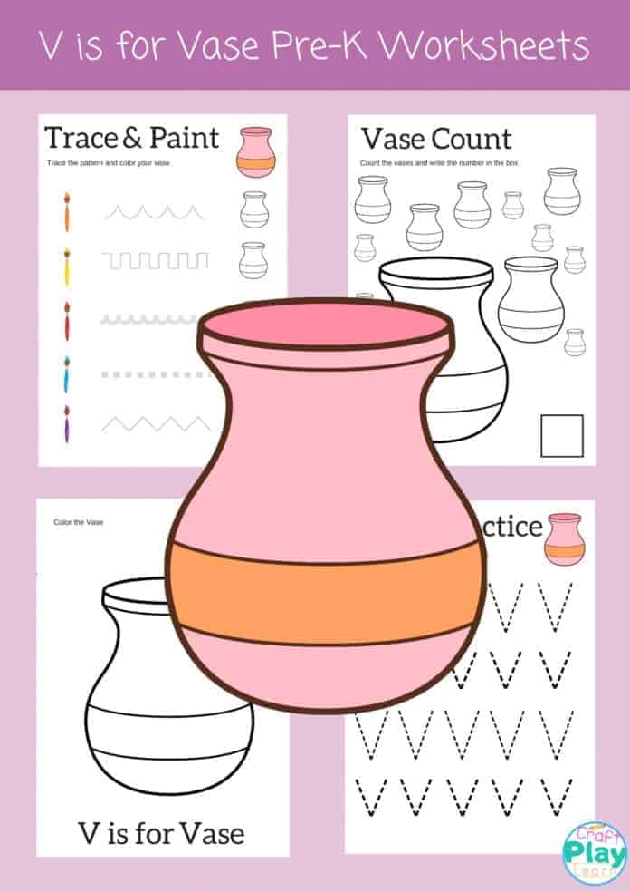 letter v worksheets for preschool kids craft play learn