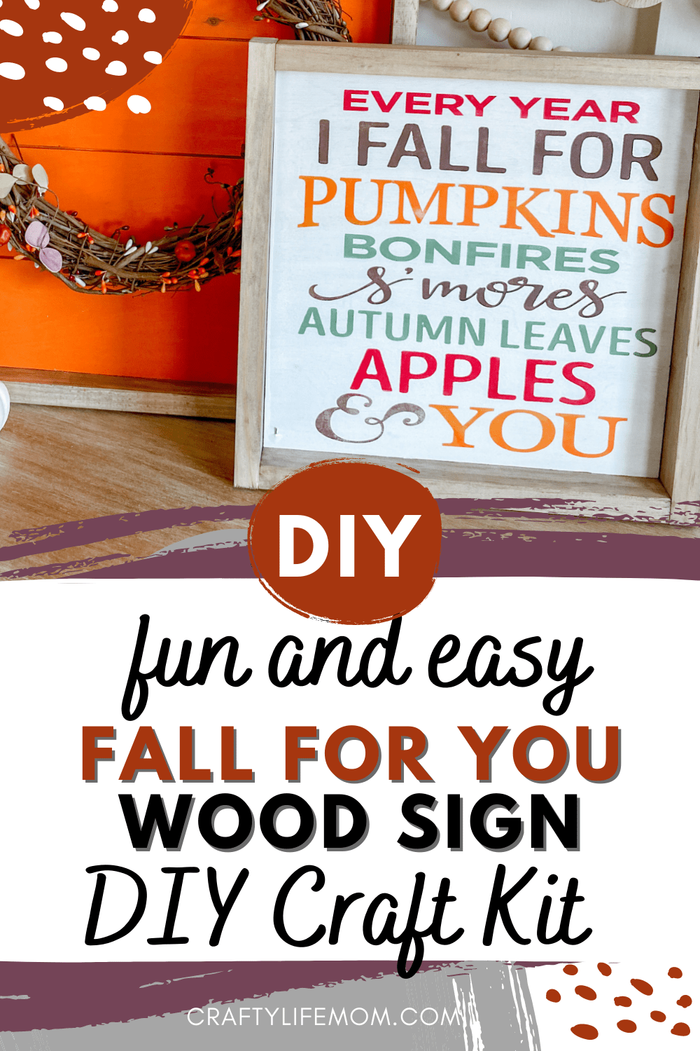 Create this fun Every Fall Sign using this easy to follow wood sign craft kit. This kit comes with everything you need excluding paint to create unique Fall Decor in your home. 