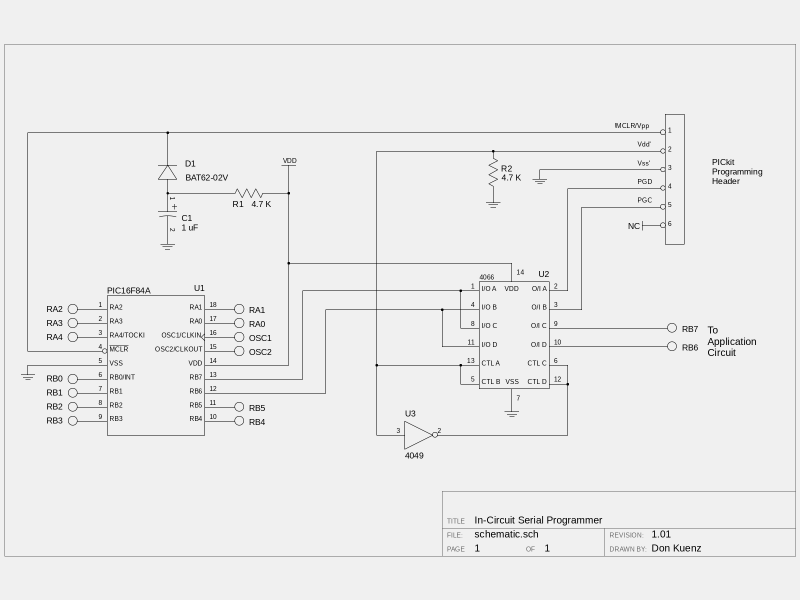 Universal Programmer Schematic Circuit
