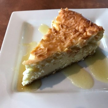 Coconut Cheesecake with Mango Sauce