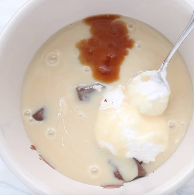 ingredients for fudge in a bowl