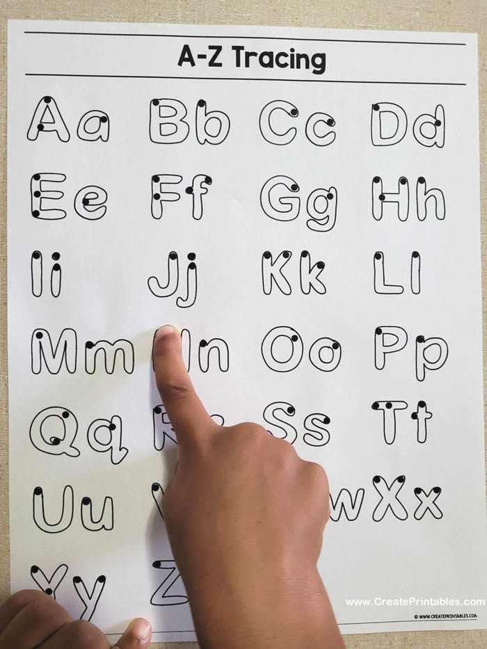 createprintables a z letter tracing worksheet