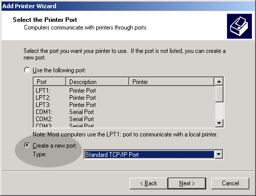 Unable To Configure A Network Printer Local Port 